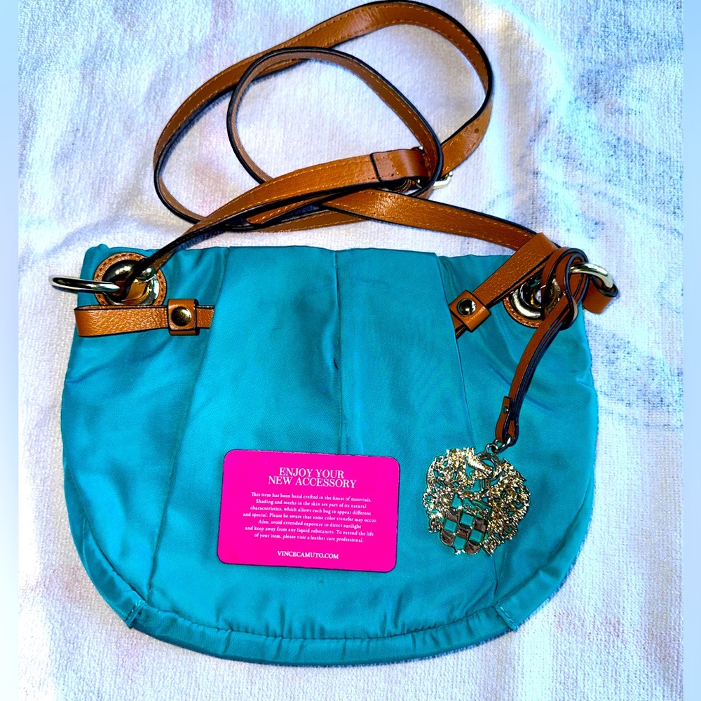Vince Camuto Turquoise and Brown Crossbody purse - Picture 9 of 12